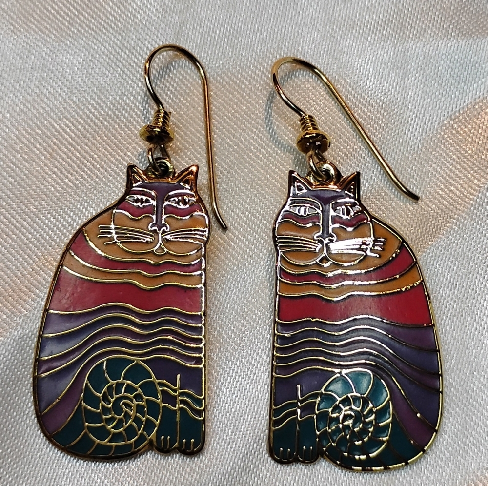 Laurel Burch Multicolor Cat Earrings